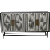 Click to view product details and reviews for Delaney Sideboard Black And White Bone Inlay 4 Door Medium 150cm. Click to view product details and reviews for Delaney Sideboard Black And White Bone Inlay 4 Door Medium 150cm.