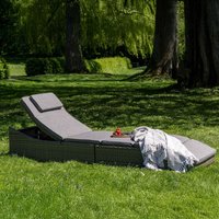Click to view product details and reviews for Split Garden Sun Lounger Grey Fabric And Rattan. Click to view product details and reviews for Split Garden Sun Lounger Grey Fabric And Rattan.
