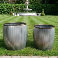 Click to view product details and reviews for Garden Tub Set Of 2 Grey Metal Round Small. Click to view product details and reviews for Garden Tub Set Of 2 Grey Metal Round Small.
