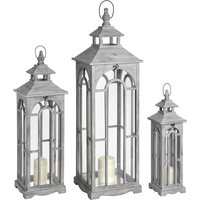 Wooden Lanterns - Set of 3 - Archway Design Wooden Lanterns - Set of 3 - Archway Design