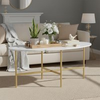 Click to view product details and reviews for Marmora Coffee Table Oval White Marble Gold. Click to view product details and reviews for Marmora Coffee Table Oval White Marble Gold.