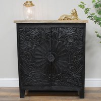 Click to view product details and reviews for Hall Cabinet Black Carved Mango Wood 2 Door. Click to view product details and reviews for Hall Cabinet Black Carved Mango Wood 2 Door.