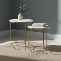 Click to view product details and reviews for Buxton Side Table Round Set Of 2 White Marble And Gold. Click to view product details and reviews for Buxton Side Table Round Set Of 2 White Marble And Gold.