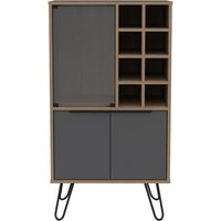 Vegas Wine Cabinet - Grey - Hairpin Legs Vegas Wine Cabinet - Grey - Hairpin Legs