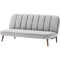Canapé convertible click-clack Lull, gris clair - Velluto 15, Couleur des pieds: Chêne foncé
