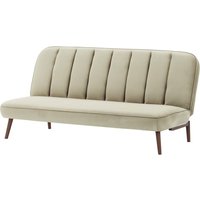 Canapé convertible click-clack Lull, beige - Velluto 3, Couleur des pieds: Chêne foncé