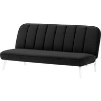 Canapé convertible click-clack Lull, noir - Velluto 20, Couleur des pieds: Blanc