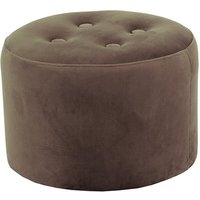 Petit pouf rond Flair - 4 boutons, gris éléphant - Velluto 17