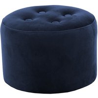 Petit pouf rond Flair - 4 boutons, bleu - Velluto 11