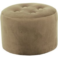 Petit pouf rond Flair - 4 boutons, beige - Velluto 3