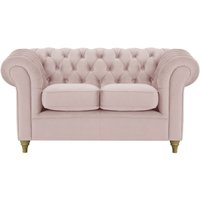 Canapé deux places Chesterfield, lila/rose - Velluto 14, Couleur des pieds: Noir wax