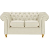Canapé deux places Chesterfield, beige clair - Velluto 2, Couleur des pieds: Chêne clair