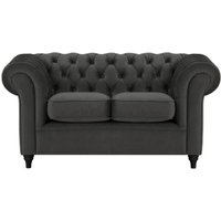 Canapé deux places Chesterfield, noir - Velluto 20, Couleur des pieds: Noir