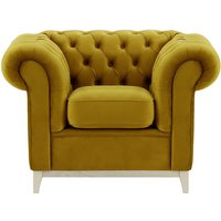 Fauteuil Chesterfield Wood, olive - Velluto 9, Couleur des pieds: Blanc