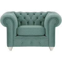 Fauteuil Chesterfield Max, bleu - Velluto 12, Couleur des pieds: Blanc