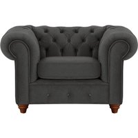 Fauteuil Chesterfield Max, noir - Velluto 20, Couleur des pieds: Chêne foncé