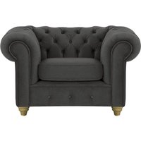 Fauteuil Chesterfield Max, noir - Velluto 20, Couleur des pieds: Noir wax