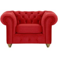 Fauteuil Chesterfield Max, rouge - Velluto 7, Couleur des pieds: Noir wax