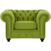 Fauteuil Chesterfield Max, olive - Velluto 9, Couleur des pieds: Noir