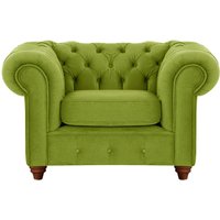 Fauteuil Chesterfield Max, olive - Velluto 9, Couleur des pieds: Chêne foncé