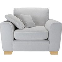 Fauteuil Ronay, Teddy dove - gris clair, Couleur des pieds: Chêne clair
