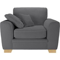 Fauteuil Ronay, Teddy granite - graphite, Couleur des pieds: Chêne clair