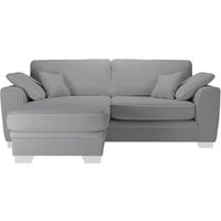 Ronay – canapé d’angle universel, Teddy slate - gris, Couleur des pieds: Blanc