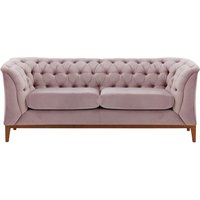 Canapé deux places Chesterfield Modern Wood, lila/rose - Velluto 14, Couleur des pieds: aveo