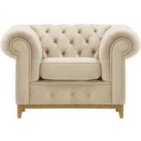 Fauteuil Chesterfield Grand, Velluto 33 - orange rouillé, Couleur des pieds: Blanc