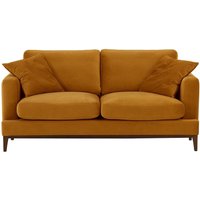 Canapé 2,5 places Covex Wood, moutarde - Velluto 8, Couleur des pieds: Chêne foncé