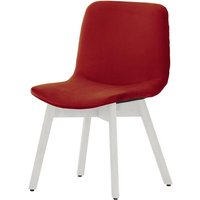 Chaise Felton buk, rouge - Velluto 7, Couleur des pieds: Blanc