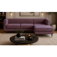 Grand canapé d’angle droit Slender, Matt Velour Chestnut - violet