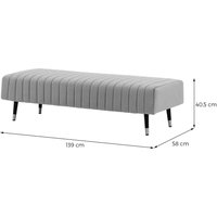 Pouf Slender avec coutures décoratives, Velluto 36 - Bleu paon