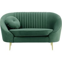 Fauteuil Kooper avec couture, bleu - Velluto 12, Couleur des pieds: Métal doré