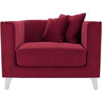 Fauteuil Barra, rouge - Velluto 7, Couleur des pieds: Blanc