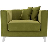 Fauteuil Barra, olive - Velluto 9, Couleur des pieds: Blanc