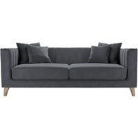 Canapé trois places Barra, graphite - Velluto 19, Couleur des pieds: Noir wax