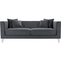 Canapé trois places Barra, graphite - Velluto 19, Couleur des pieds: Blanc