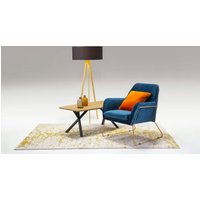 Fauteuil Foxe, olive - Velluto 9, Couleur des pieds: Cadre métallique cuivré