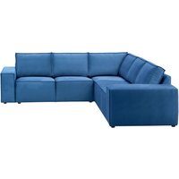 Charles - Grand canapé d’angle modulaire, bleu marin délavé - Fancy 79
