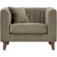 Fauteuil Mary, beige - Velluto 3, Couleur des pieds: Chêne foncé