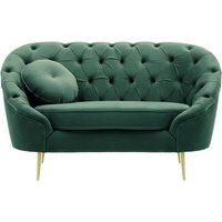 Fauteuil Kooper capitonné, bleu - Velluto 12, Couleur des pieds: Métal doré