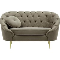 Fauteuil Kooper capitonné, gris éléphant - Velluto 17, Couleur des pieds: Métal doré