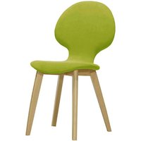 Chaise Mya, vert citron - Baku 7, Couleur des pieds: Chêne clair