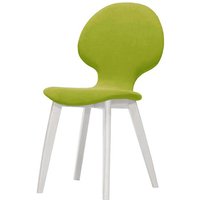 Chaise Mya, vert citron - Baku 7, Couleur des pieds: Blanc