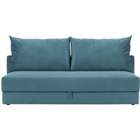 Vena - Canapé convertible trois places avec coffre de rangement, bleu - Velluto 12