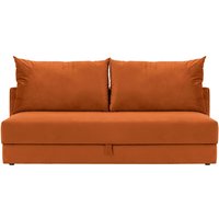 Vena - Canapé convertible trois places avec coffre de rangement, Velluto 33 - orange rouillé