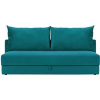 Vena - Canapé convertible trois places avec coffre de rangement, Velluto 36 - Bleu paon