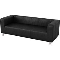 Canapé trois places en simili cuir Scala, noir - Casco black