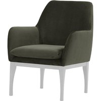 Fauteuil Beca, graphite - Velluto 19, Couleur des pieds: Blanc